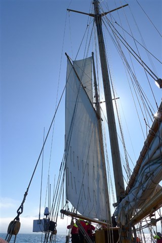 schooner and - topsail up