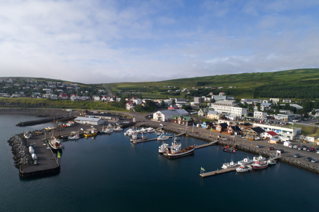 Overlooking Húsavík harbour from above