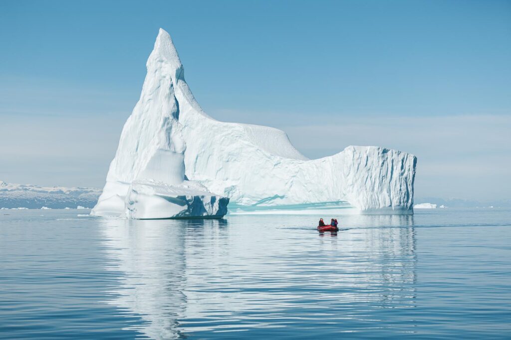 Zodiac cruising in East Greenland