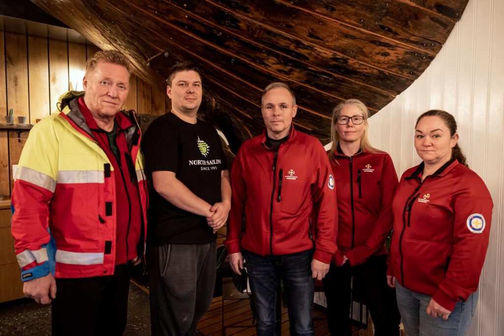 Stefán, the General Manager of North Sailing, with representatives of Garðar, the local rescue squad